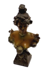 VICTORIAN BOULE DE NEIGE BRONZED BUST