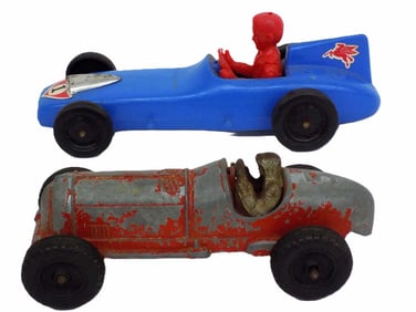 VINTAGE 1950'S TOY RACE CARS AURORA HUBLEY