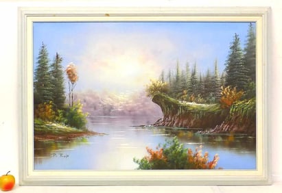 P. ROOK - TRANQUIL LUMINIST WILDERNESS PAINTING