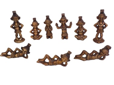 VINTAGE PORCELAIN PIXIES ELVES FIGURINES SET