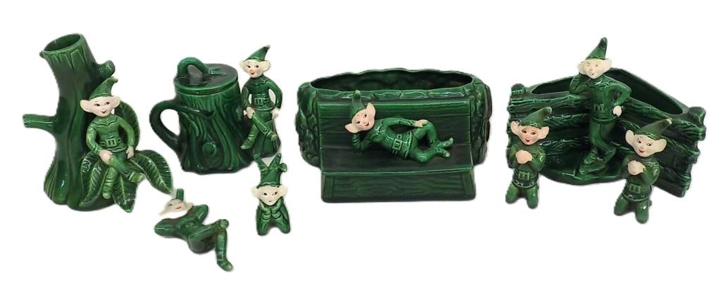 VINTAGE PORCELAIN PIXIES ELVES FIGURINES SET (1 of 5)