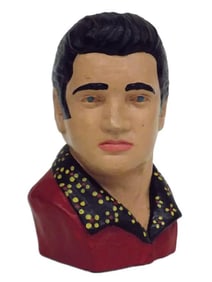 VINTAGE ELVIS PRESLEY RED OUTFIT CHALKWARE BUST