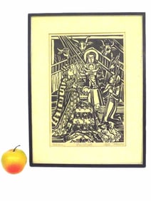 DEISSLER JESUS NATIVITY SCENE WOODBLOCK PRINT