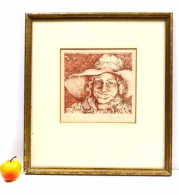ALLAINER - COUNTRY GIRL SIGNED ETCHING