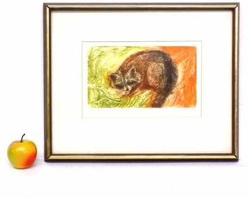 JOAN PURCELL - RONNE RACOON SIGNED ETCHING