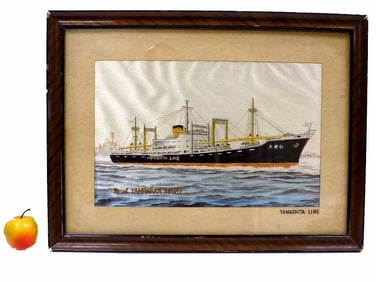 YAMASHITA LINE JAPANESE SHIP SILK STITCHWORK