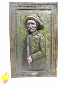EDWARD KENNEDY ARMY SARGEANT FOLK ART PLAQUE