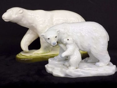VINTAGE POLAR BEAR PORCELAIN FIGURINES