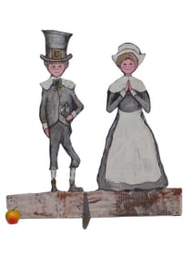 EDWARD KENNEDY THANKSGIVING FOLK ART DISPLAY