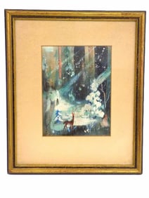 KATHI ROGERS - WINTER DEER PAINTING