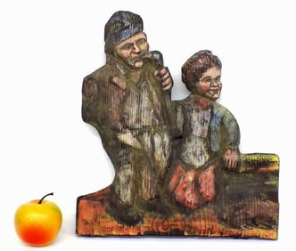 FOLK ART PENNSYLVANIA GERMAN FOLK WOOD PLAQUE