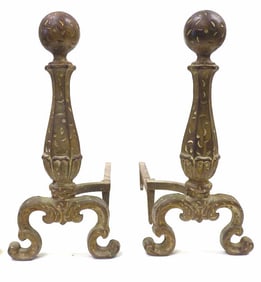 ARTS & CRAFTS BRONZED ANDIRONS