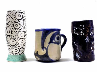 MIDCENTURY ART POTTERY VASES & MUG