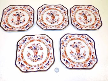 NIKKO STONE SET OF 5 IMARI PATTERN PLATES