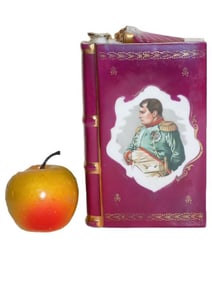 LIMOGES NAPOLEON PORCELAIN BOOK FLASK