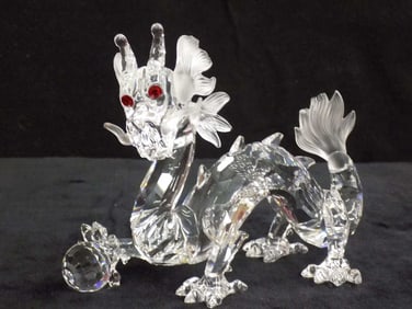 SWAROVSKI CRYSTAL ART GLASS DRAGON SCULPTURE