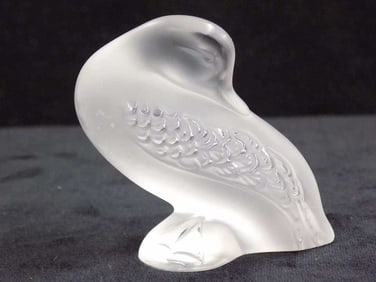 LALIQUE CRYSTAL ART GLASS DUCK SCULPTURE