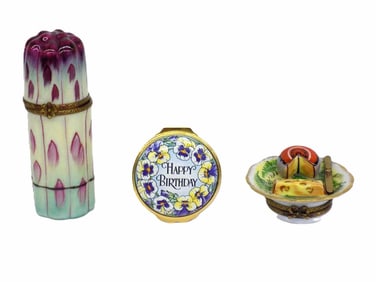 FANCY PORCELAIN TRINKET BOXES TIFFANY & LIMOGES