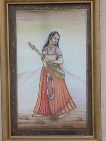 PERSIAN EROTIC GODDESS MINIATURE BONE PAINTING