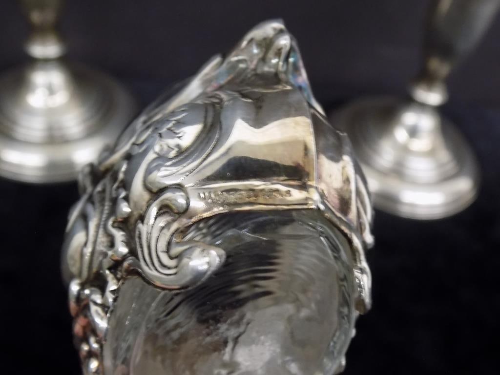 EMPIRE STERLING SILVER CANDLESTICKS W/ CRUET SET - 4