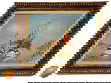 P.G. TIELA - VENETIAN BOATS PAINTING