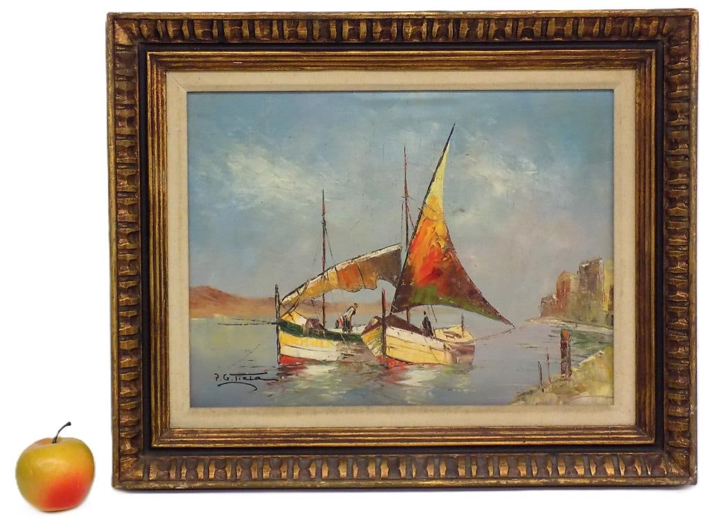 P.G. TIELA - VENETIAN BOATS PAINTING (1 of 6)