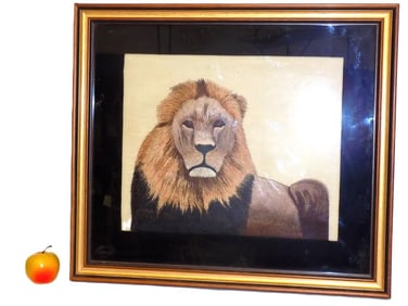 MAJESTIC LION SILK EMBROIDERY ARTWORK