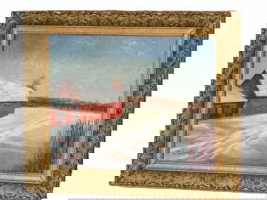 ROBERT EMMETT OWEN - WINTER BARN PAINTING