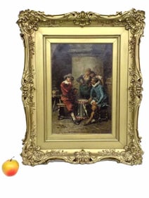 FRANCESCO PELUSO - GAMBLING CAVALIERS PAINTING