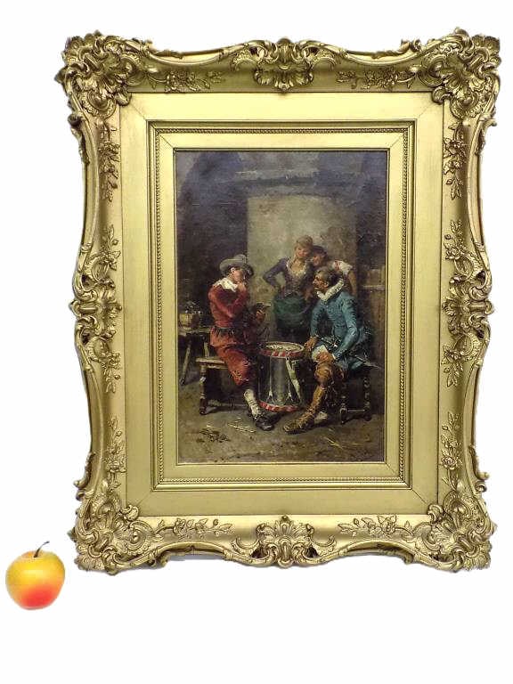 FRANCESCO PELUSO - GAMBLING CAVALIERS PAINTING (1 of 12)