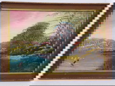 FREDERICK JOHN MULHAUPT GLOWING FOREST PAINTING