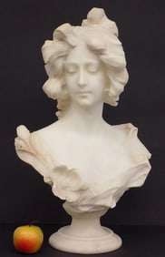 ADOLPHO CIPRIANI VICTORIAN MAIDEN MARBLE BUST