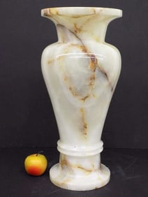 GORGEOUS ONYX BALUSTER PALACE VASE 19" 30 LBS