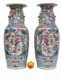 BIG CHINESE IMPERIAL ROSE MEDALLION EMPEROR VASES