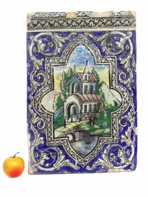 BIG 19TH CENTURY PERSIAN QAJAR DYNASTY WALL TILE