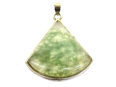 CHINESE SILVER JADE NECKLACE PENDANT