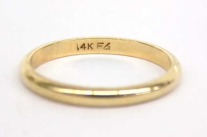 14K SOLID YELLOW GOLD BAND RING