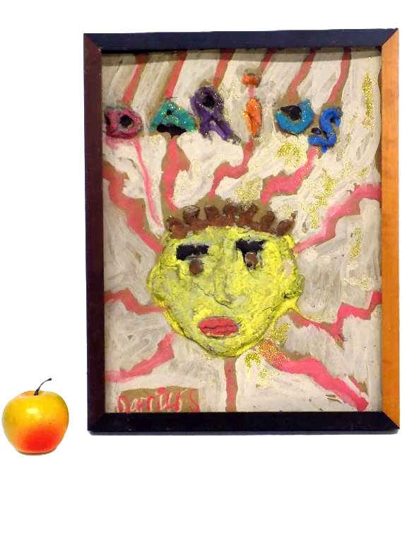 DARIUS - AMERICAN FOLK ART MIXED MEDIA PAINTING (1 of 3)