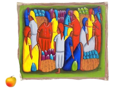 WILNER - HAITIAN WORKERS FOLK ART PAINTING