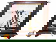 CHRISTIAN BECKER CHAINOMATIC APOTHECARY SCALE: Antique Christian Becker Inc. New York Chainomatic Apothecary Pharmacy Scale. Mahogany Wood Glass Display Case with Brass Hardware. Height 17" x Width 9" x Length 17" 18 lbs We can assist to arrange s