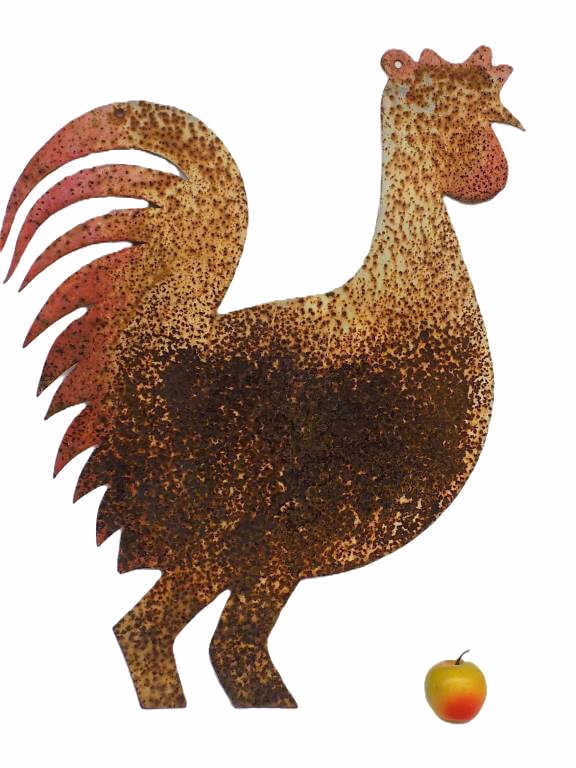 19TH CENTURY FOLK ART IRON ROOSTER TRADE SIGN (1 of 4)