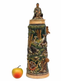 RARE GIRMSCHEID GERMAN HUNTING SCENE BEER STEIN