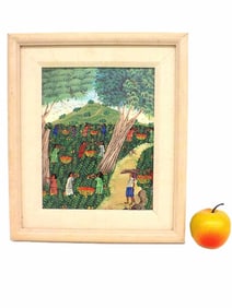 BERTIN HAITIAN HARVESTERS FOLK ART PAINTING