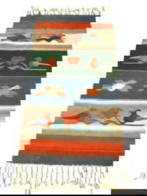 NAVAJO AMERICAN INDIAN HAND WOVEN RUG TAPESTRY