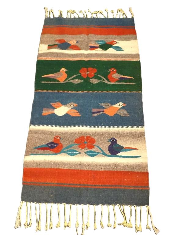 NAVAJO AMERICAN INDIAN HAND WOVEN RUG TAPESTRY (1 of 3)