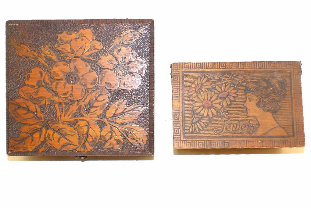 FLEMISH ART DECORATED WOODEN VANITY BOXES (1 of 4)