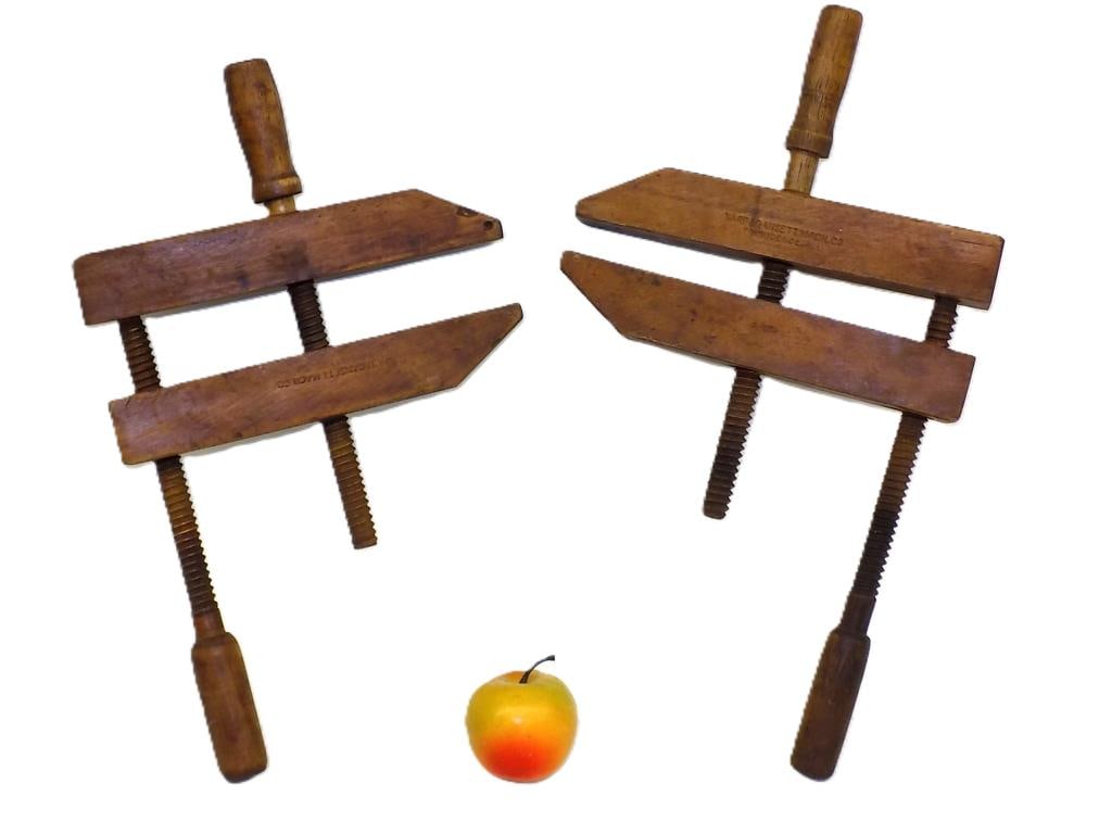 PRIMITIVE WOODEN CLAMP TOOLS NARRAGANSETT CO (1 of 3)