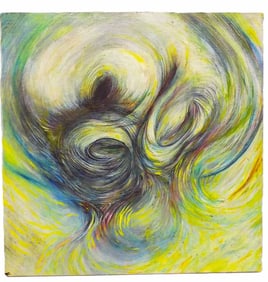 LEFKON - BIG MIDCENTURY ABSTRACT PAINTING