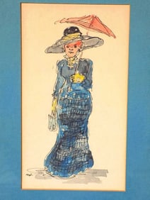 KAREL CHRISTIAAN APPEL - ABSTRACT WOMAN WATERCOLOR