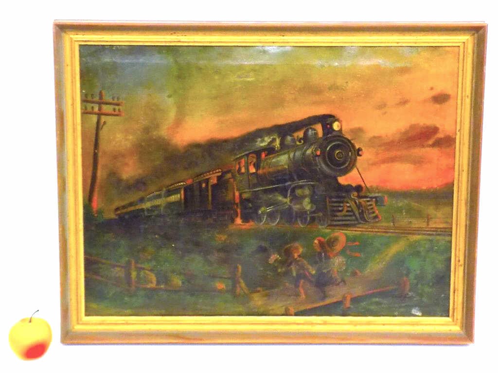 AMERICAN LUMINIST LOCOMOTIVE TRAIN PAINTING (1 of 5)
